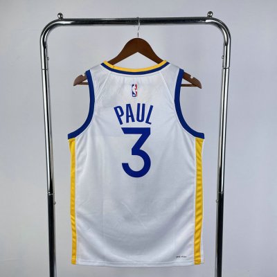 NBA 3 Paul Warriors Maillot blanc